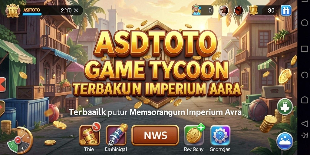 Tangkapan layar utama ASDTOTO menampilkan gameplay membangun bisnis Tycoon.