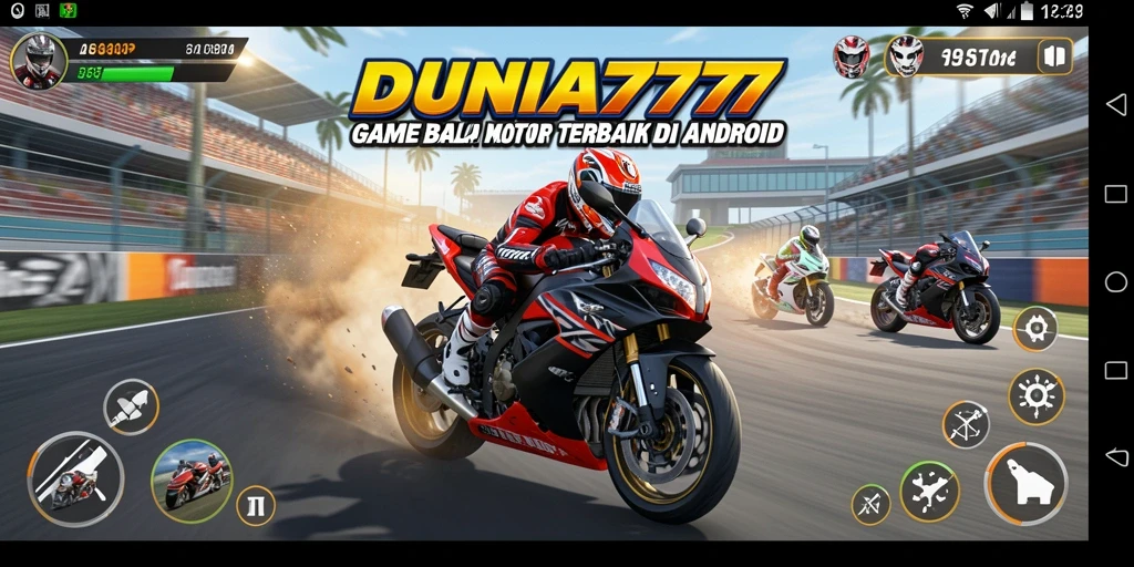Gameplay seru DUNIA777 dengan balapan motor yang intens.