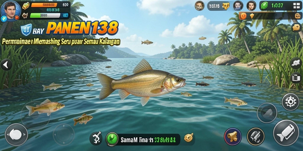 Tampilan gameplay PANEN138 yang menampilkan aksi memancing yang seru.