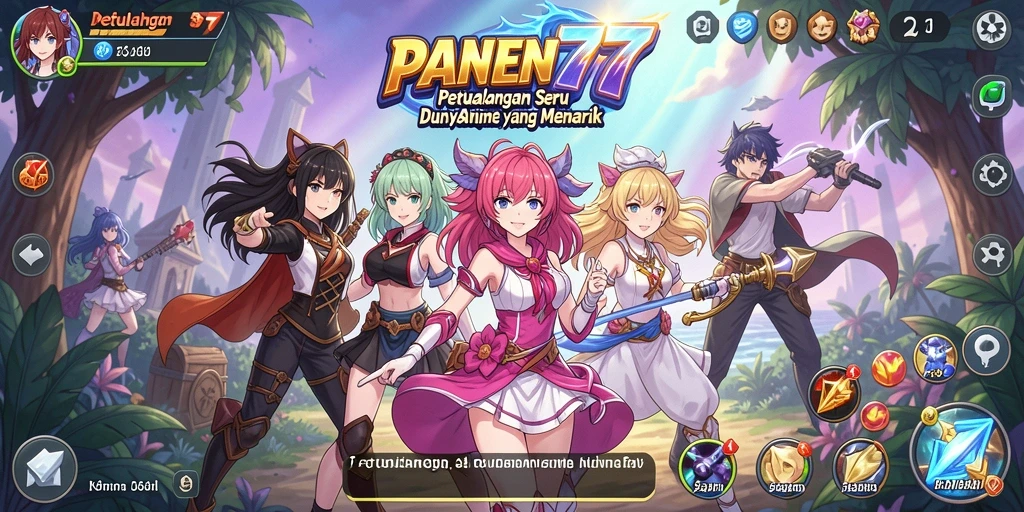 Tangkapan layar utama PANEN77 menampilkan aksi pertarungan seru di dunia Anime.