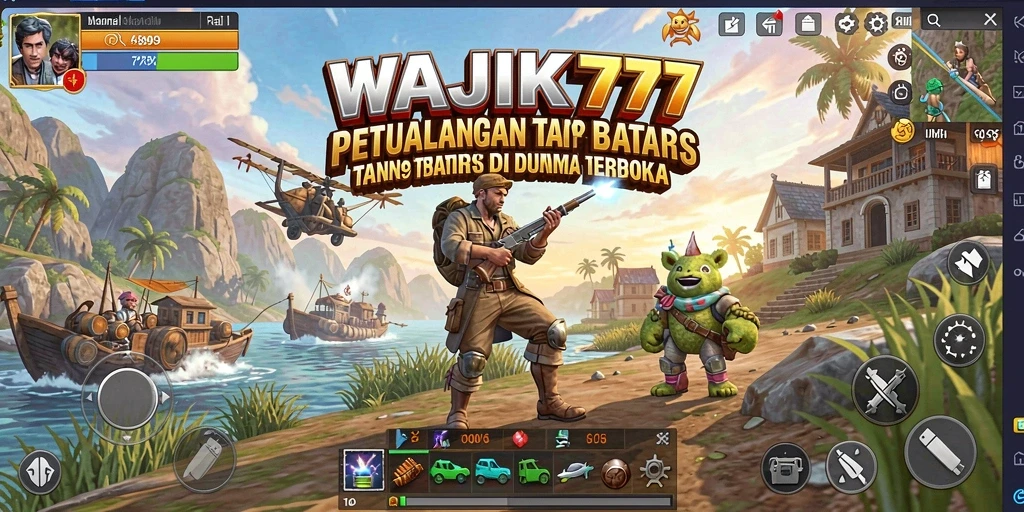Screenshot gameplay WAJIK777 menampilkan petualangan di dunia terbuka.